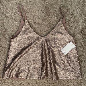 TOBI Gold Sequin Top